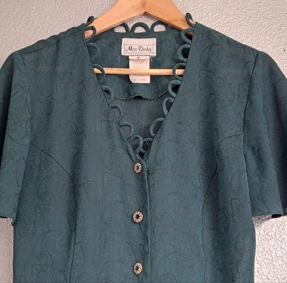 Miss Darby Emerald Green Midi Dress   Size 10 - Picture 11 of 15